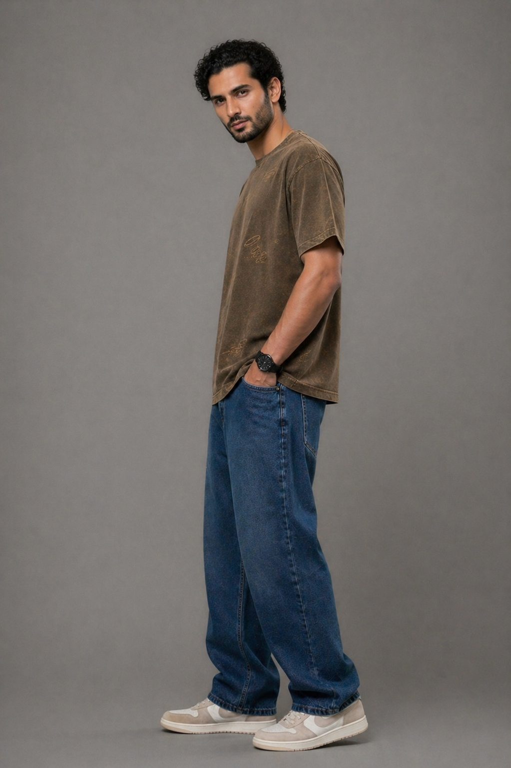 Core Drop Washed Mocha Oversized Tee
