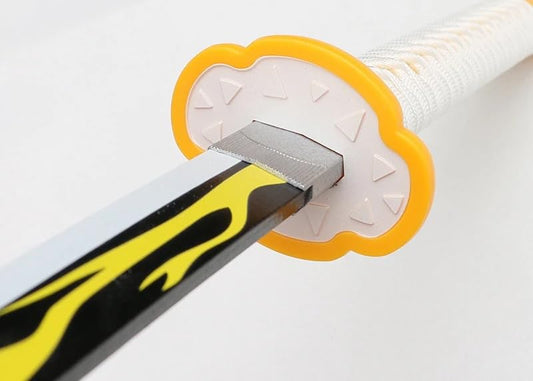 Demon Slayer Zenitsu Katana Wooden Sword Toy Life Size Nichirin 104CM Bamboo Wood (with Stand) Anime Cosplay Replica