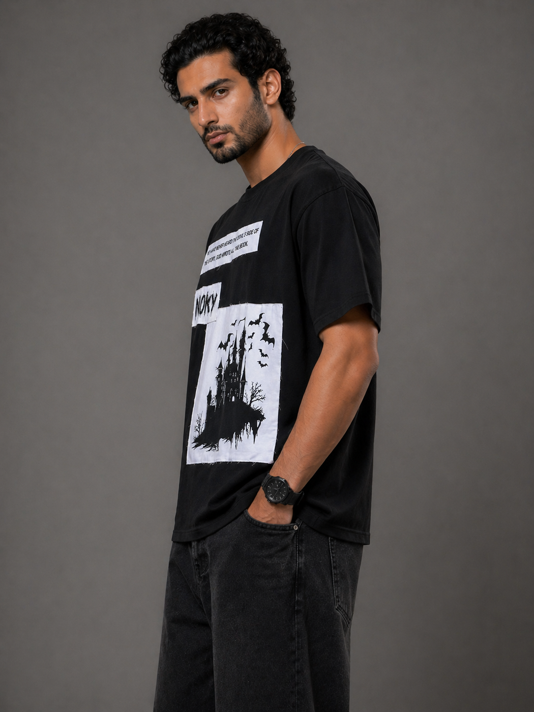 Shadow Drift Heavyweight Oversized Streetwear Tee (Black colour)