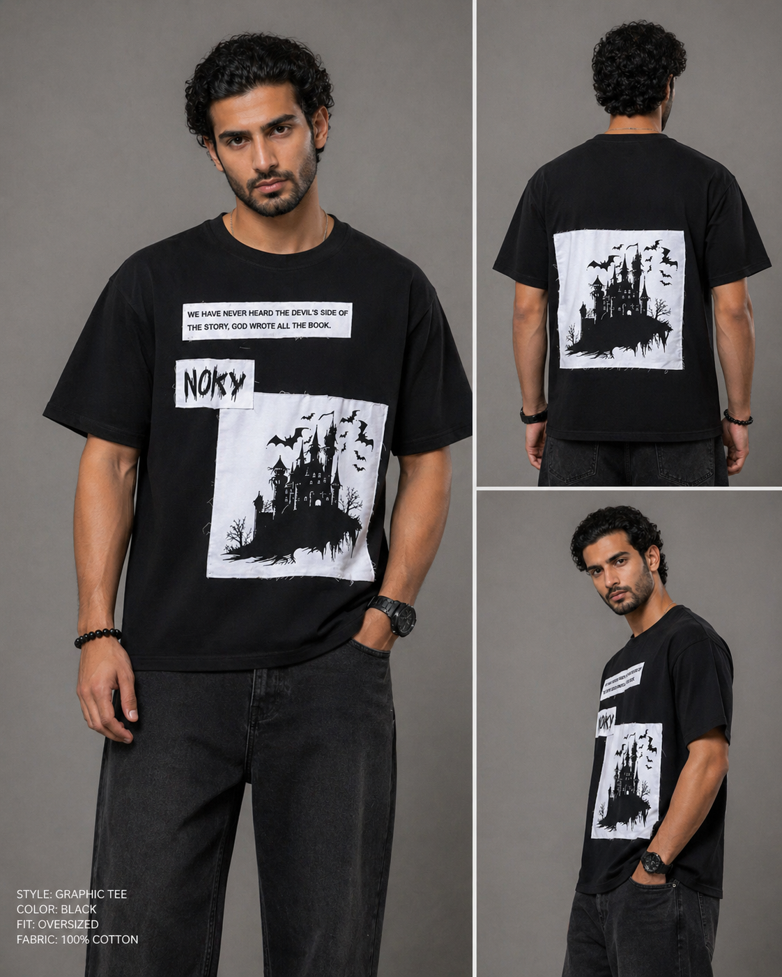 Shadow Drift Heavyweight Oversized Streetwear Tee (Black colour)