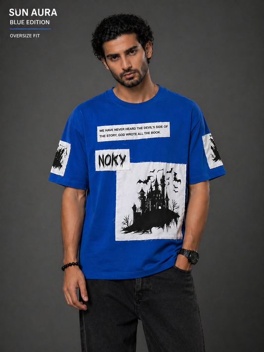Shadow Drift Heavyweight Oversized Streetwear Tee (Blue colour)