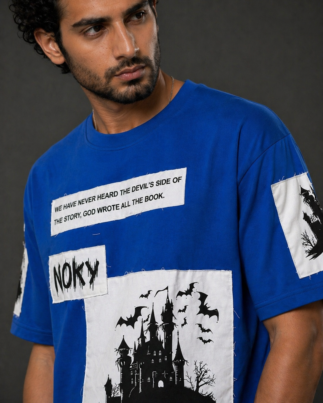 Shadow Drift Heavyweight Oversized Streetwear Tee (Blue colour)