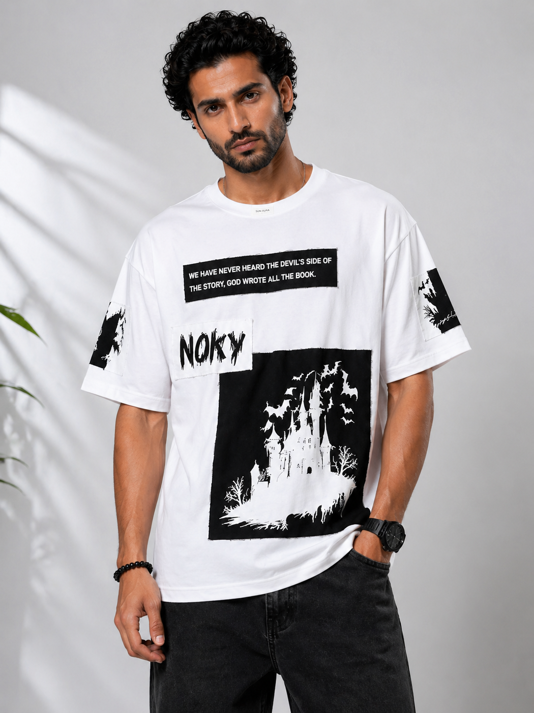 Shadow Drift Heavyweight Oversized Streetwear Tee (White colour)