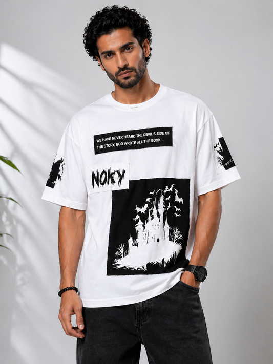Shadow Drift Heavyweight Oversized Streetwear Tee (White colour)