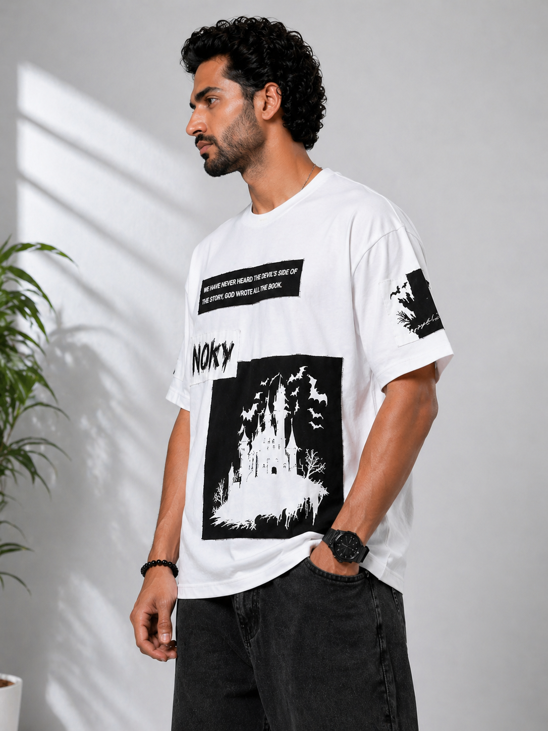 Shadow Drift Heavyweight Oversized Streetwear Tee (White colour)