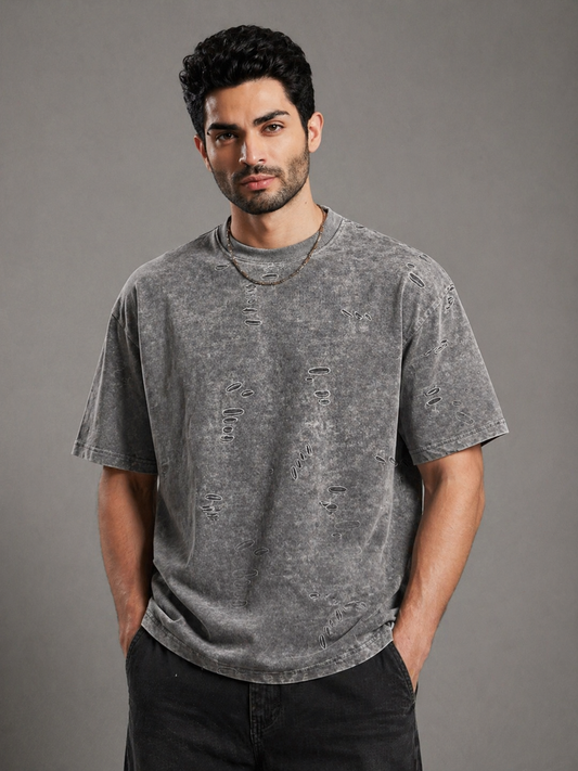 Core Drop Ash Stone Oversized Tee