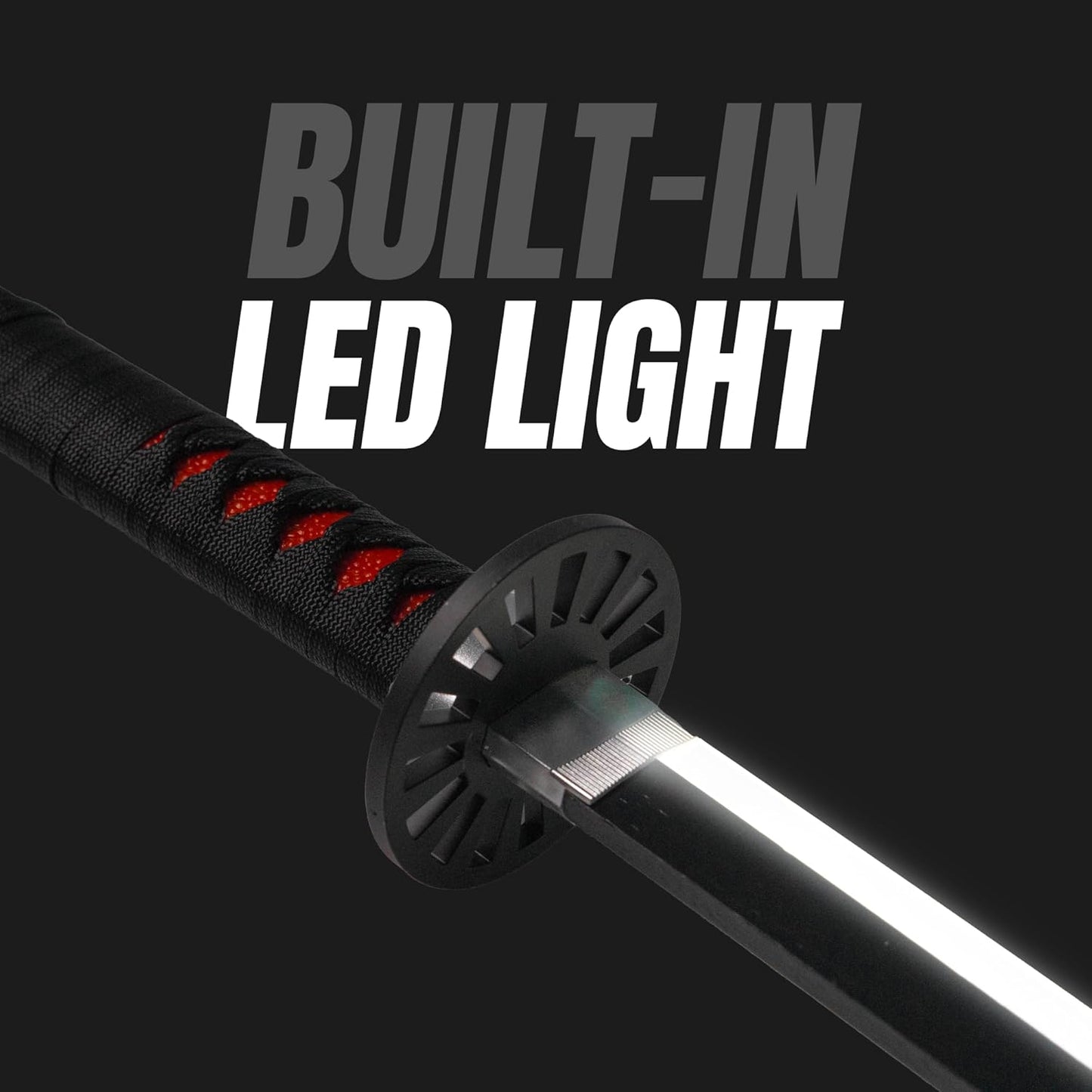 Demon Slayer Tanjiro Kamado Neon LED Katana – 100cm Life-Size Light-Up Anime Sword for Cosplay, Display & Training | Elegant Gift for Fans, Kids, Teens & Collectors